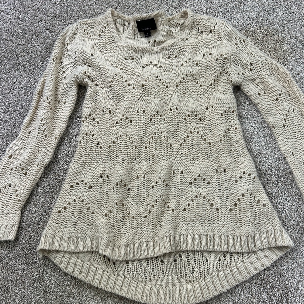 Cream sweater great for layering!